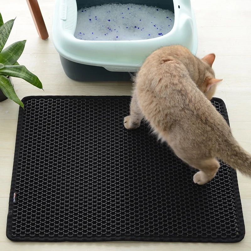 Alfombra Doble Capa Antideslizante para Arena de Gato