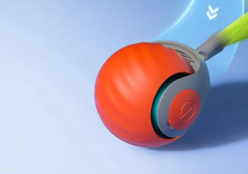 Interactive Cat Toys Ball Automatic Rolling Smart Ball with Faux Tail USB Rechargeable Electric Pet Toy for Teaser and Training