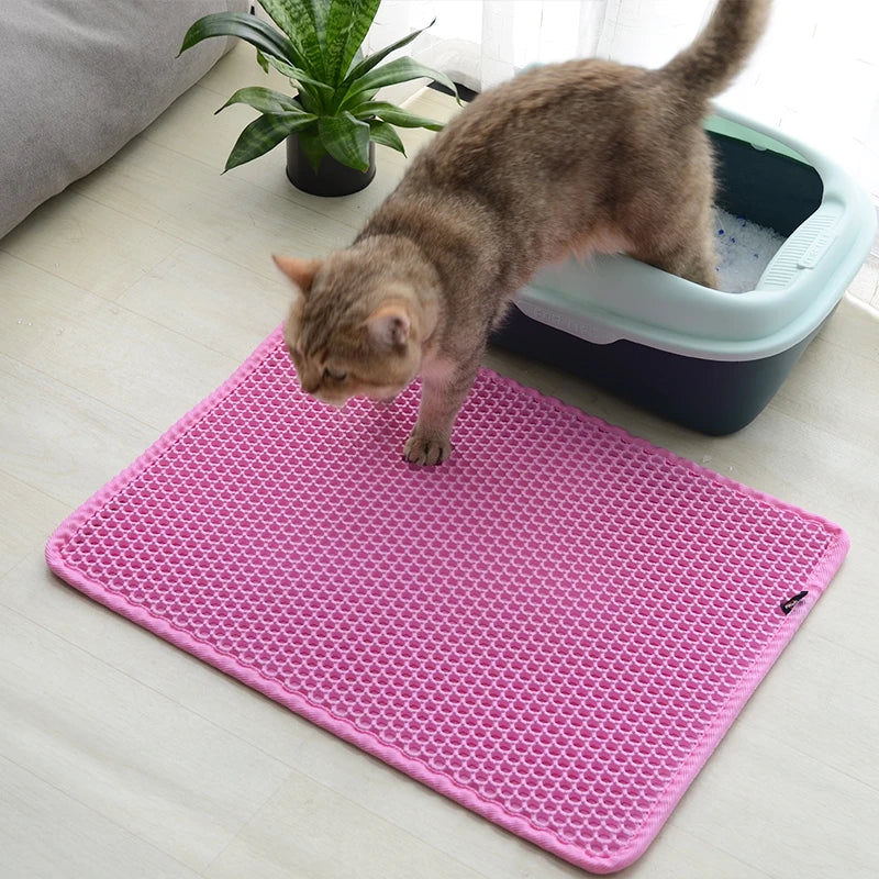 Alfombra Doble Capa Antideslizante para Arena de Gato