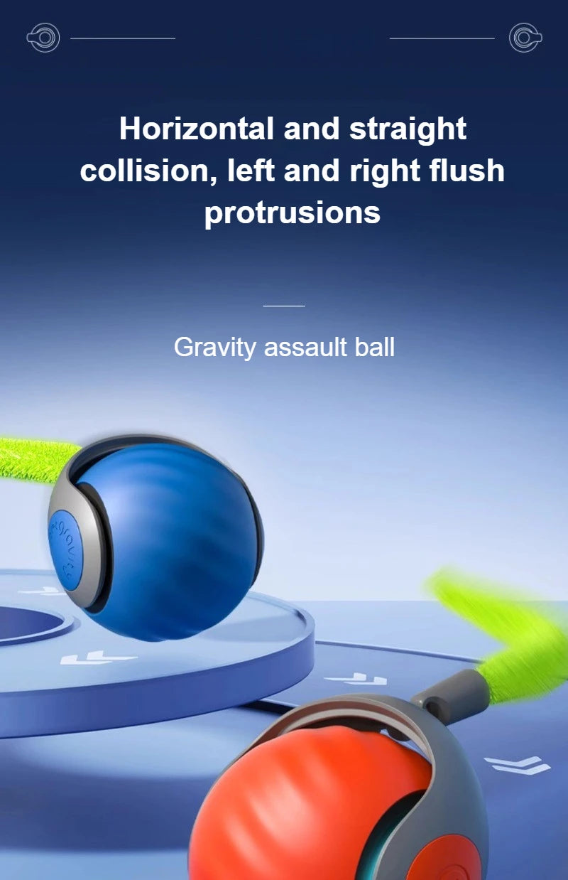 Interactive Cat Toys Ball Automatic Rolling Smart Ball with Faux Tail USB Rechargeable Electric Pet Toy for Teaser and Training