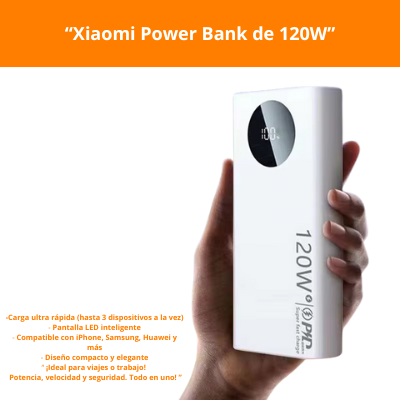 Xiaomi Power Bank 10.000-50.000mAh con Carga Rápida de  120W – Batería Portátil de Alta Capacidad.