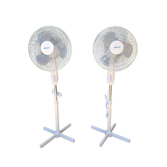 Pack de 2 Ventiladores de Pie 16" – Silenciosos, Oscilantes y de Bajo Consumo (40W)